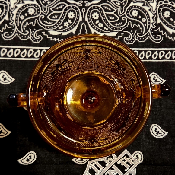 Tiara Amber Glass Pedestal Cup - Picture 3 of 5